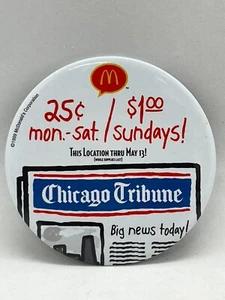 1999 McDonald's Chicago Tribune Newspaper Button - Picture 1 of 2