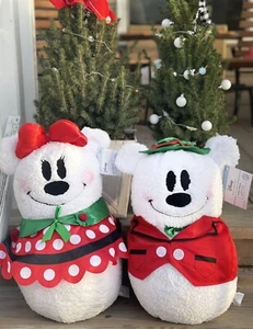 2023 Mickey & Minnie Christmas Door Greeter Porch Holiday Sherpa Snowman 23 Inch - Picture 1 of 4