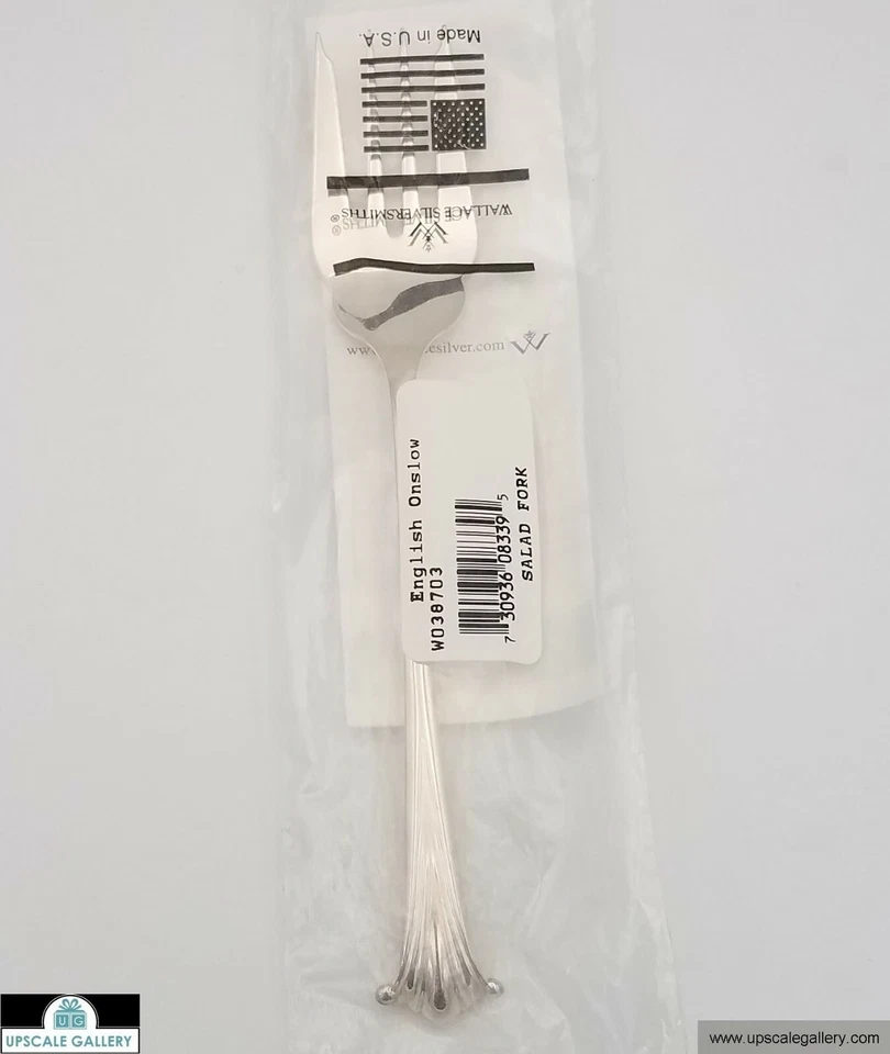 Tenedor de ensalada Wallace English Onslow de plata esterlina 7" *NUEVO* Foto 1 de 1