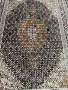 Wool/ Silk Maahi Tab-riz Per-Sian Area Rug Hand-Knotted 8x10’ - Picture 1 of 9