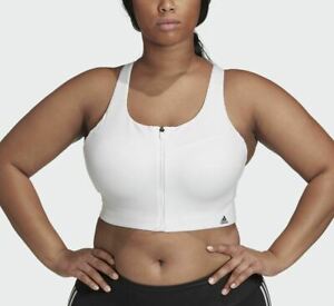 adidas Women's  48E Ultimate High Support Zip Front Sports Bra White NWT $65