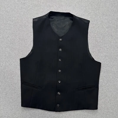 Chaleco Valentino Vintage Hombre Talla 52 6L Negro Lana Super 120s Hecho en Italia Foto 1 de 4