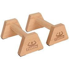 FekCits Push Up Bar 2PCS Wooden Parallettes Calisthenics Equipment Pushup Han...