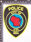 VINTAGE KIEL POLICE DEPARTMENT WISCONSIN EMBROIDERED UNIFORM PATCH SEW-ON BADGE