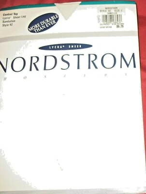 NORDSTROM HOSIERY- CONTROL TOP SANDALTOE  C - VANILLA - PANTYHOSE - STYLE 92 - Image 1 of 2