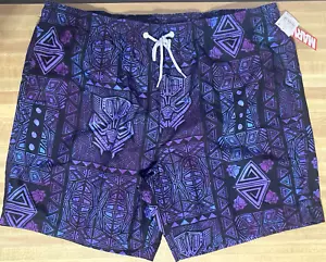 Bañador corto Marvel para hombre talla L negro pantera púrpura azul bolsillos NUEVO - Imagen 1 de 11