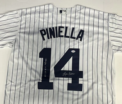 LOU PINIELLA SIGNED NEW YORK YANKEES JERSEY " 77-78 WS CHAMPS" PSA AL14350 - Image 1 of 4
