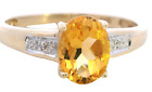A Touch of Elegance 9ct Yellow Gold Citrine & Diamond Ring