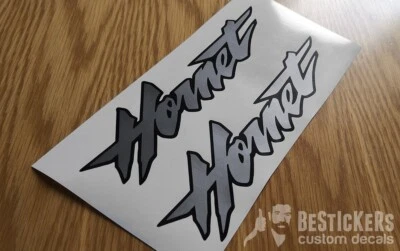 2 adesivi scritte argento per serbatoio Honda Hornet CB 600F 1998 1999 2000