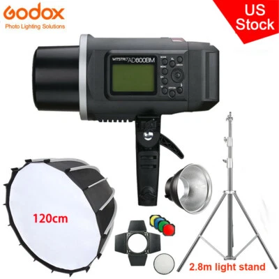 US Godox AD600BM Luz Flash Bowens + Juego de Puerta de Granero + Kit de Soporte Softbox de 120 cm de Profundidad Foto 1 de 4