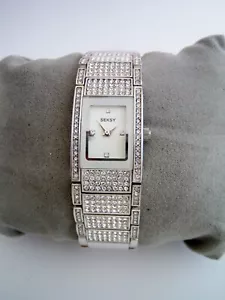 SEKSY BY SEKONDA UHR DAMEN 2582 EDELSTAHL ARMBAND KRISTALLE ORIGINAL - Bild 1 von 9