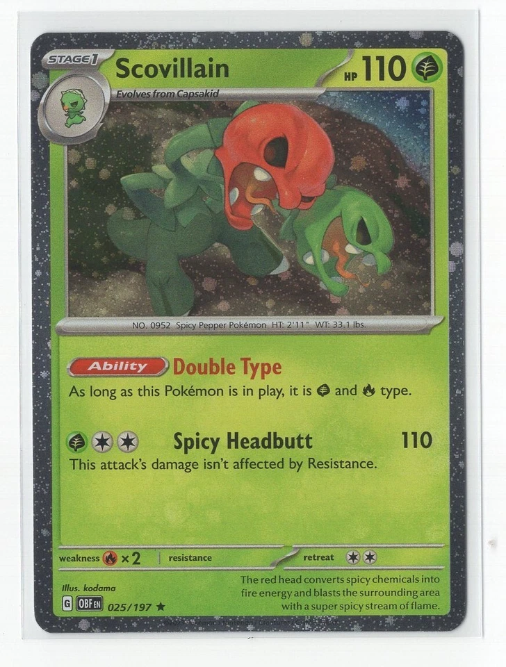 Pokemon Obsidian Flames 025/197 Scovillain Cosmos Holo EXCLUSIVE - Image 1 of 1
