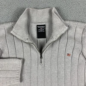 Suéter Polo Jeans Vintage Hombres XL Gris Peso Pesado 1/4 Cremallera Ralph Lauren Pullover - Imagen 1 de 12