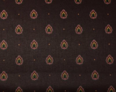 WAVERLY FIRESTONE FOULARD GRANATE ROJO GEO HOJA TELA DE ALGODÓN LISO POR YARDA 54"W Foto 1 de 4