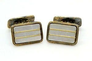 Edle Art Deco Manschettenknöpfe Rusch 835er Silber cufflinks silver Perlmutt - Bild 1 von 4