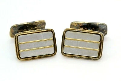 Edle Art Deco Manschettenknöpfe Rusch 835er Silber cufflinks silver Perlmutt - Bild 1 von 4
