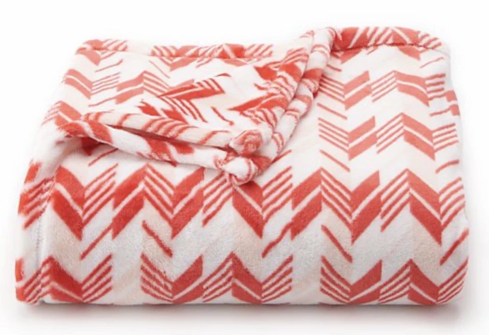 Manta de felpa Peppermint Candy Red Stripes, The Big One 5' x 6 pies -Nueva Foto 1 de 1