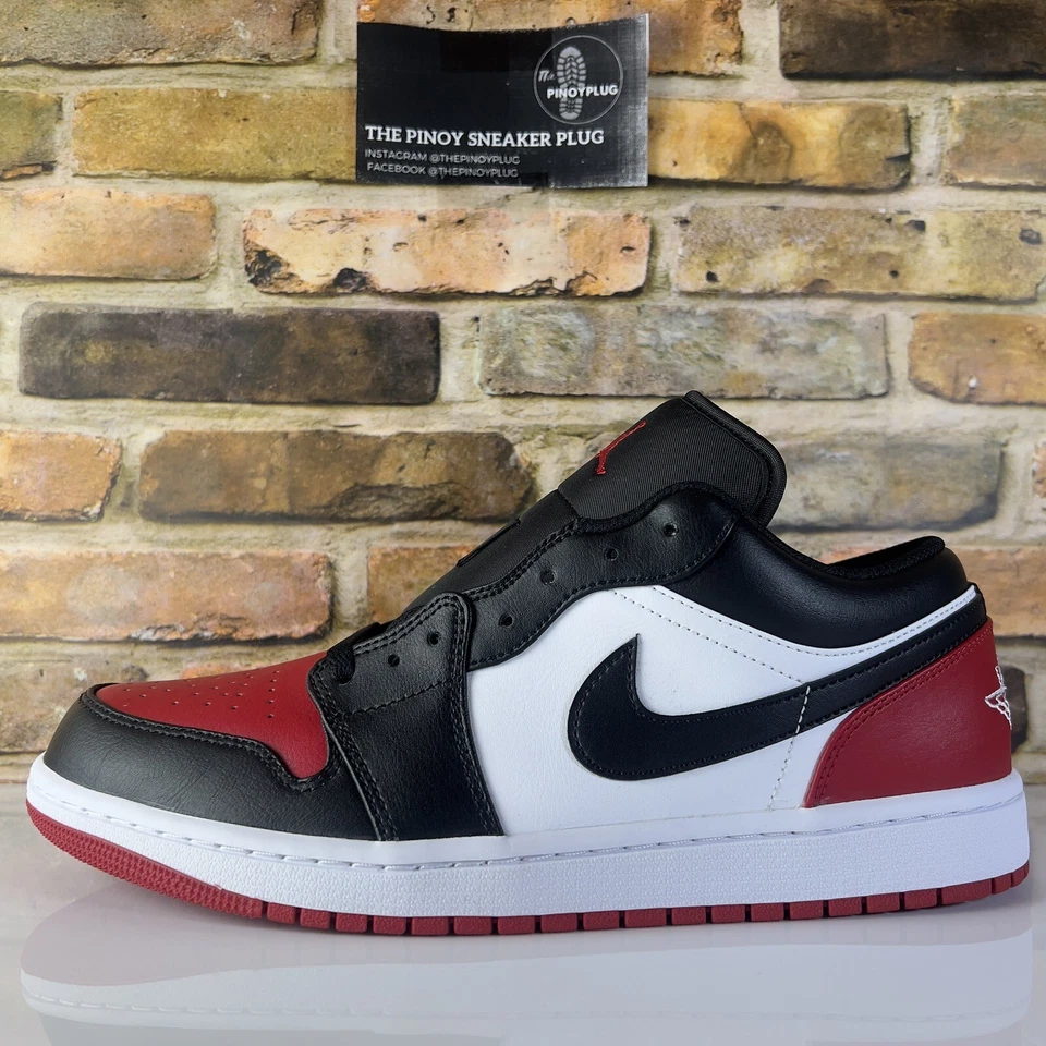 Hombres 10 - Nike Air Jordan 1 Zapatos Bajos Puntera Criada 2.0 Blanco Negro Rojo Universitario Foto 1 de 4