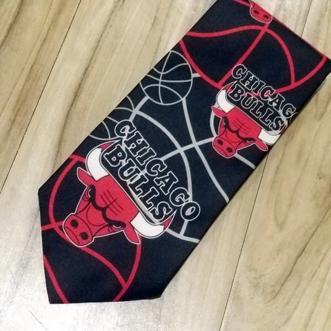 WallyWear CHICAGO BULLS 1991 NBA Basketball Men's Vintage necktie Tie NOS Cover
