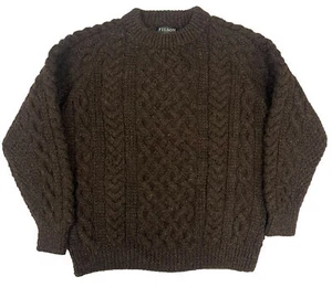 Filson Wool Fisherman's Sweater 20205484 Peat Scottish Irish Cable Hand Knit CC - Picture 1 of 7