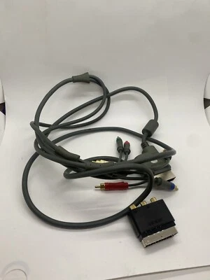 OFFICIAL Microsoft Xbox 360 Component HD AV Cable TV Lead Grey Wire - Image 1 of 4