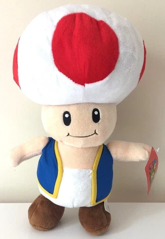 XLarge TOAD Super Mario Plush Official 14.5" Mushroom Toad Toy. NWT. USA. Soft Cover