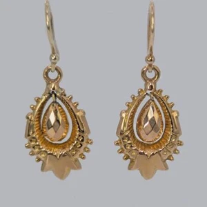 Orecchini pendenti vittoriani oro 9 ct antichi ornati articolati 1,5" goccia orecchini - Foto 1 di 6