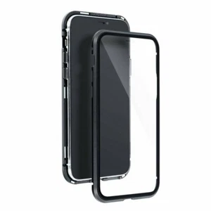 Coque Bumper En Métal Avec Verre Trempé H9 360° Noir Pour Iphone / Samsung - Picture 1 of 9
