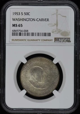 WASHINGTON-CARVER 1953-S Silver Commemorative 50C NGC MS65 - Image 1 of 2