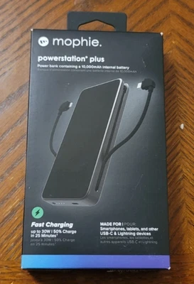 Banco de alimentación Ends 12/15 11PMPST ZAGG Mophie Powerstation Plus 10K con cables de 30W Foto 1 de 3