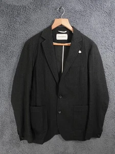 Oliver Spencer Jacket Mens 38 Grey Black Blazer Chore Oi Polloi Work Cotton Wool - Picture 1 of 14