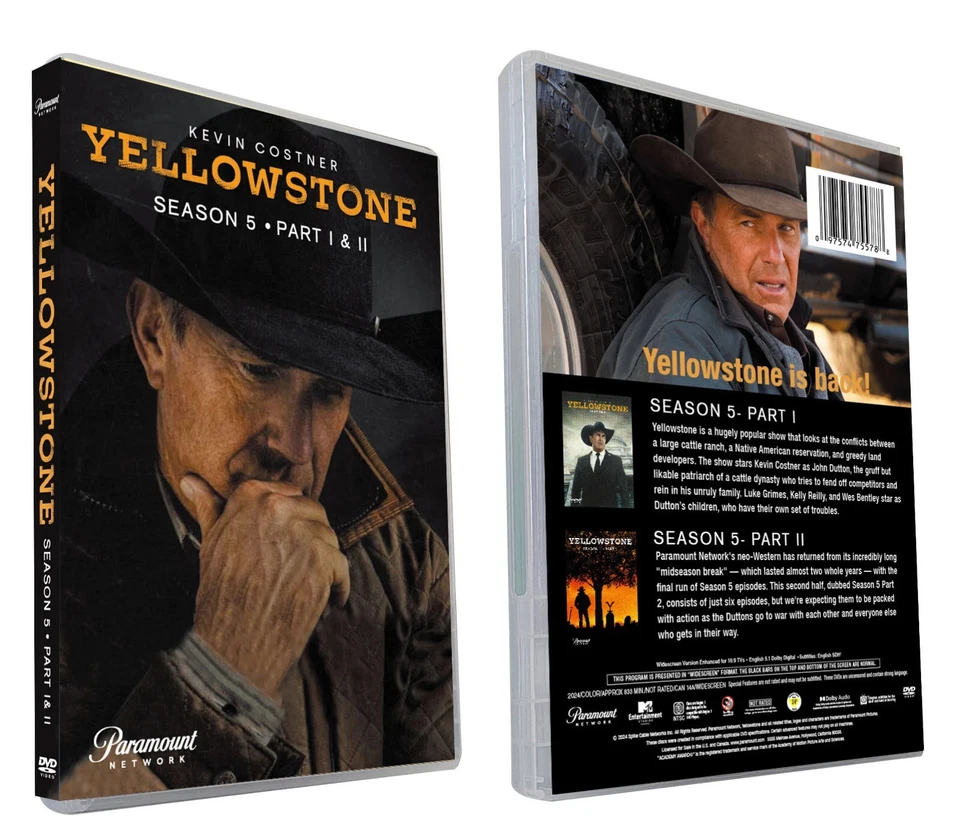 New Yellowstone Complete Season 5 (Part 1+2, DVD, 6-Disc) Box Set Free Ship - Image 1 of 1