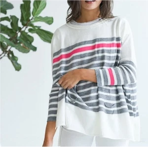 Suéter Mersea Catalina Suéter Cuadrado Grande Pullover Rayas Mujer’s Talla Única - Imagen 1 de 9