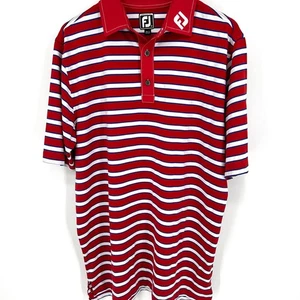 Polo de golf Foot Joy FJ Moon Valley Country Club talla L rojo blanco azul - Imagen 1 de 10
