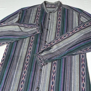 Vintage Coogi Style Sweater Textured 3D Cable Knit Cardigan Blue Green Pink 90s - Picture 1 of 10