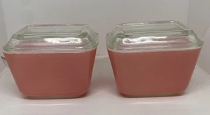 2 PYREX 501 PINK FLAMINGO REFRIGERATOR DISH LOT - Picture 1 of 21