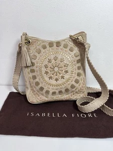 BORSA A TRACOLLA ISABELLA FIORE VINTAGE MERIDIANA INCANTATA PELLE CARINA *RARA* - Foto 1 di 12