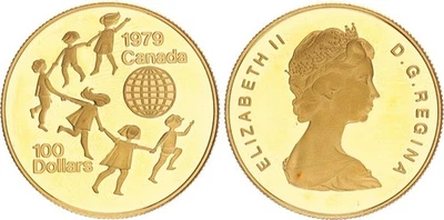 Kanada 100 Dollar 1979 Internationales Jahr des Kindes 1/2 oz Gold PP    130585 - Bild 1 von 3
