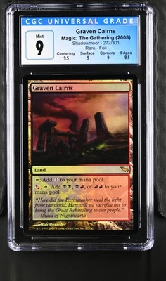 GRAVEN CAIRNS Shadowmoor Foil Rare CGC 9 Q++ MTG [Nostalgium] - Image 1 of 2