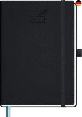 BEZEND Kalender 2026 Buchkalender A5 1 Woche 2 Seiten | Terminplaner 2026