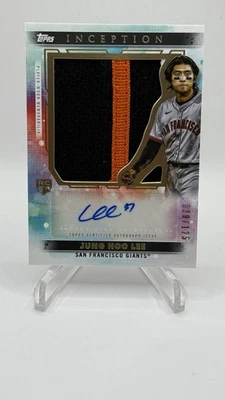 Parche autógrafo Jung Hoo Lee RC 2024 Topps Inception/125 Giants Rookie automático Foto 1 de 4