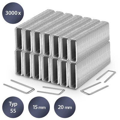 TROTEC Tackerklammern-Set Typ 55, 15-20 mm Länge (3000 Stück) - Bild 1 von 4