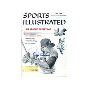 Roy Sievers Senators autografiado firmado marzo 1958 Sports Illustrated (certificado de autenticidad JSA) - Imagen 1 de 3