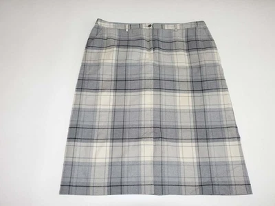 L.L. Falda de franela a cuadros Bean para mujer talla 22W gris 100 % algodón midi cremallera mosca Foto 1 de 4