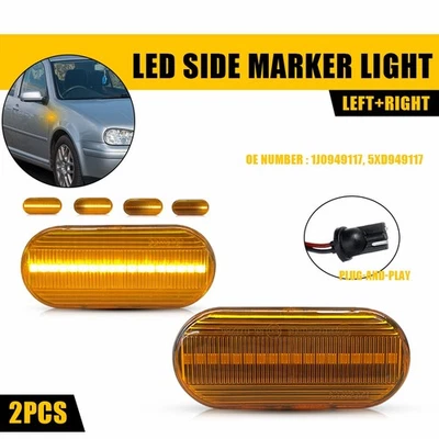 Dynamic Turn Signal Fender Lights For 2000-2004 Volkswagen MK4 Golf Jetta Bora - Image 1 of 4