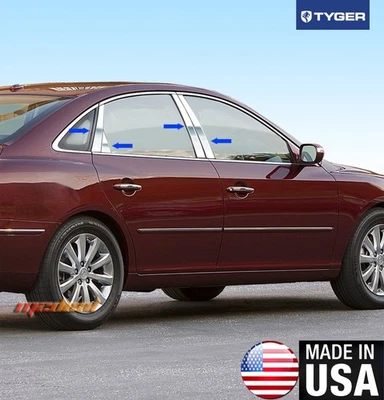 TYGER Fits 06-2011 Hyundai Azera 8PC Stainless Steel Pillar Post Trim Foto 1 de 4