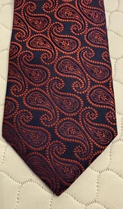 Eton Jacquard Paisley Silk Tie Blue Red 3.25” X 60” England - Picture 1 of 4