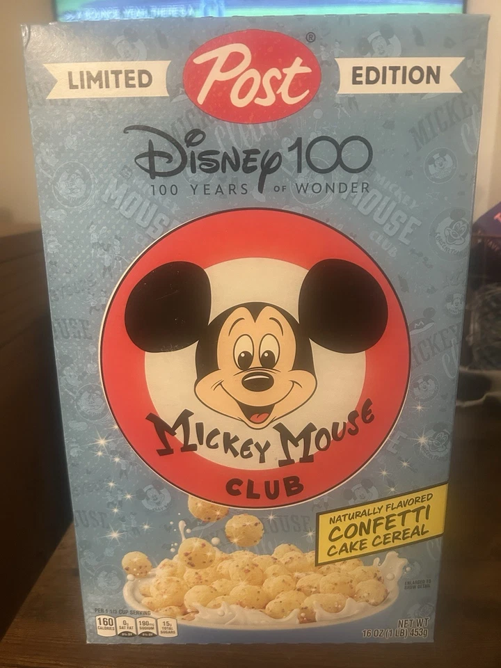 Limited Edition Post Disney 100 Years Of Wonder Mickey Mouse Club Cereal