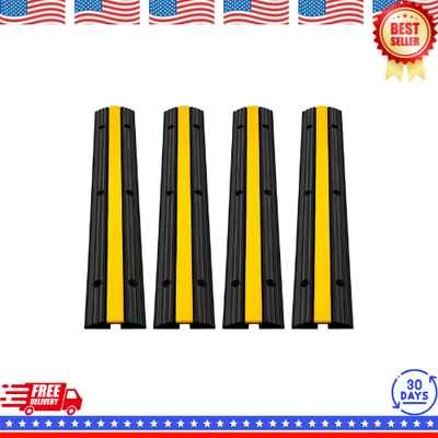 Rampas protectoras de cable de goma de 1 canal 22046 lb cubierta de cable de carga golpe de velocidad 4 un. Foto 1 de 4