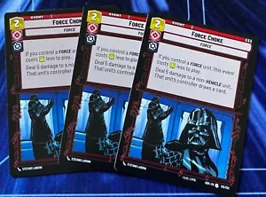 Star Wars Unlimited Spark of Rebellion 3X Force Choke Uncommon Card - Picture 1 of 2